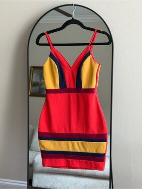 Love Culture Color Block Bodycon Mini Dress Size S